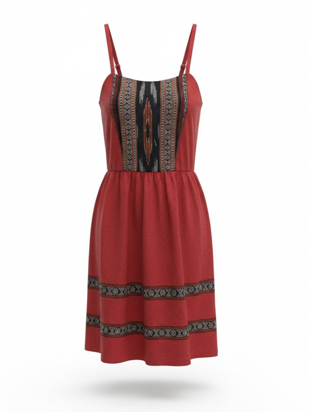 Xhilaration Red Tribal Print Smocked Festival Sundress NWT Size XS